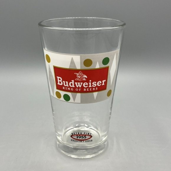 Budweiser Retro 1955 Design Collector's Edition Pint 16 Oz. Beer Glass Libbey - Picture 1 of 7